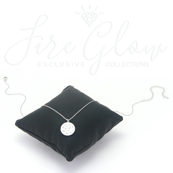 Silver Studded Disc Pendant Necklace - Picture 1 of 8